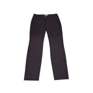 Lilly Pulitzer Kelly Textured Cotton Pants Midnight Navy Gold Button Womens Sz 4